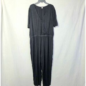 Old Navy Black Surplice Jumpsuit XL